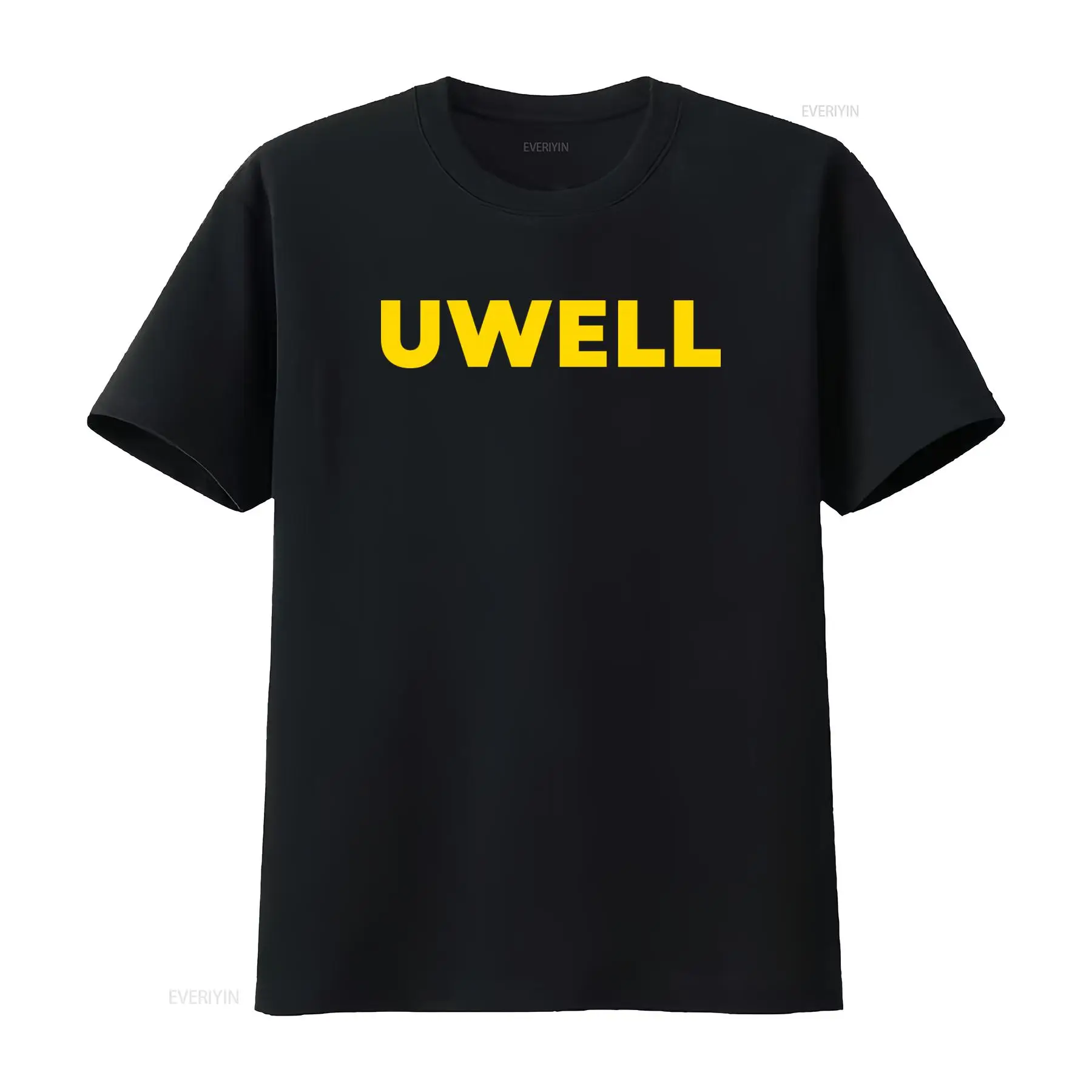 Yellow Streetwear Brand - T-shirt Uwell jaune à imprimé audacieux,