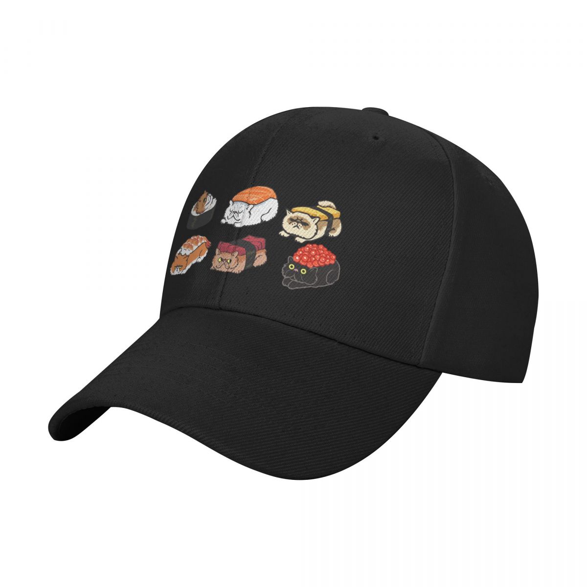 Streetwear Brand Cat - Casquette de Baseball chat persan Sushi,