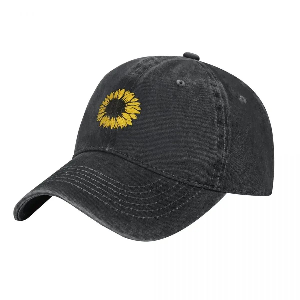 Yellow Streetwear Brand - Casquette de baseball jaune motif tournesol