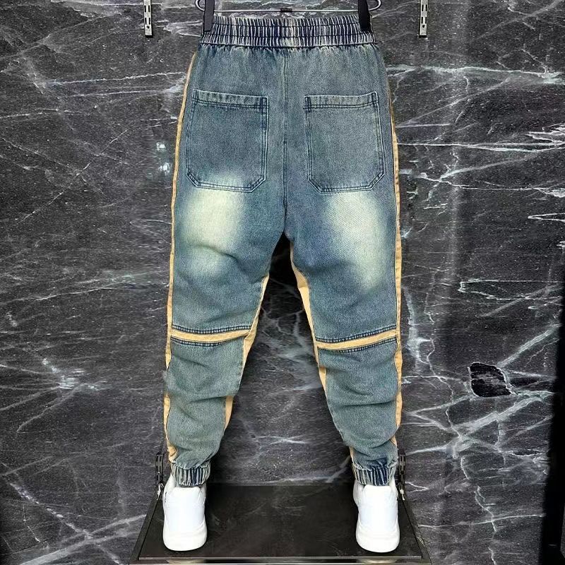 Pantalon en denim bleu délavé  - Streetwear Brand Jeans avis et prix