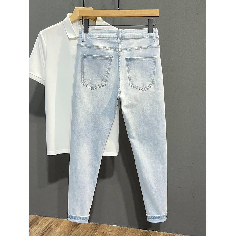 Jean délavé bleu clair pour ho - Streetwear Brand Cat avis et prix