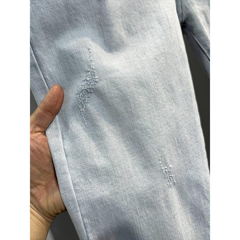 Jean délavé bleu clair pour ho - Streetwear Brand Cat avis et prix