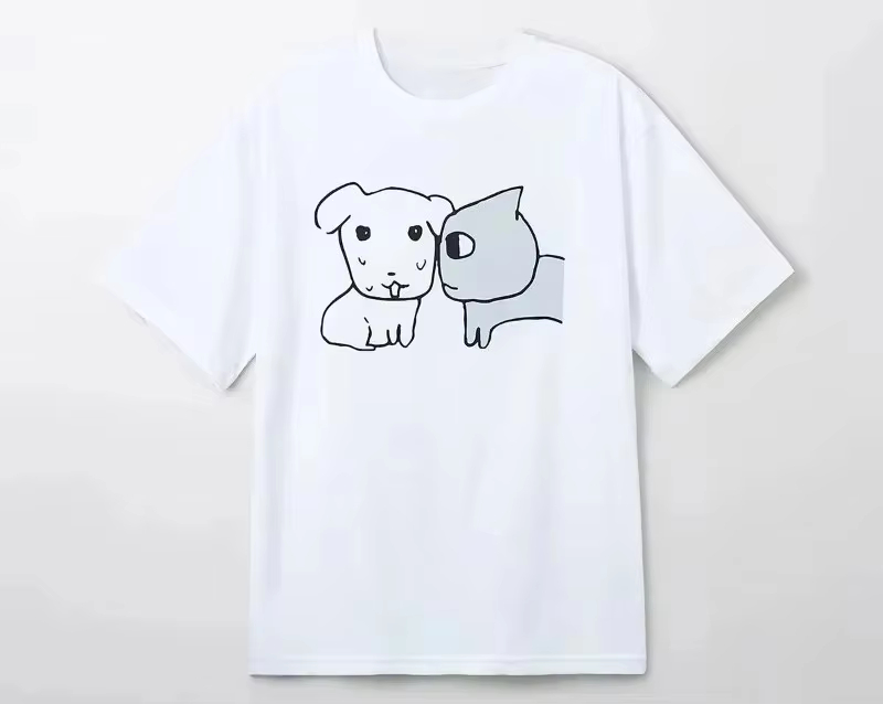 T-shirt en coton avec motif ch - Streetwear Brand Cat avis et prix