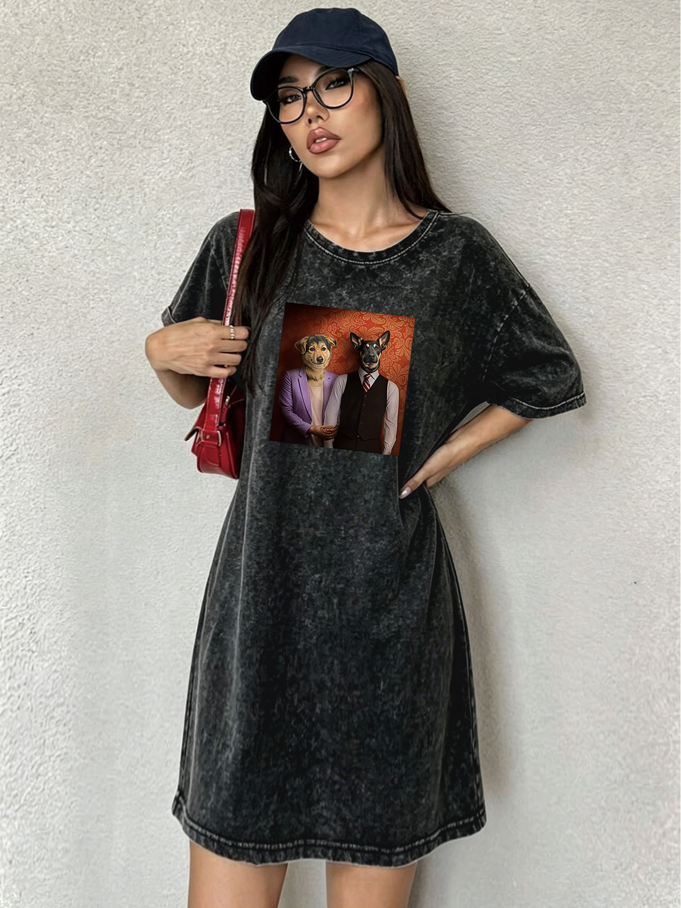 Robe t-shirt vintage délavée e - Streetwear Brand Cat avis et prix