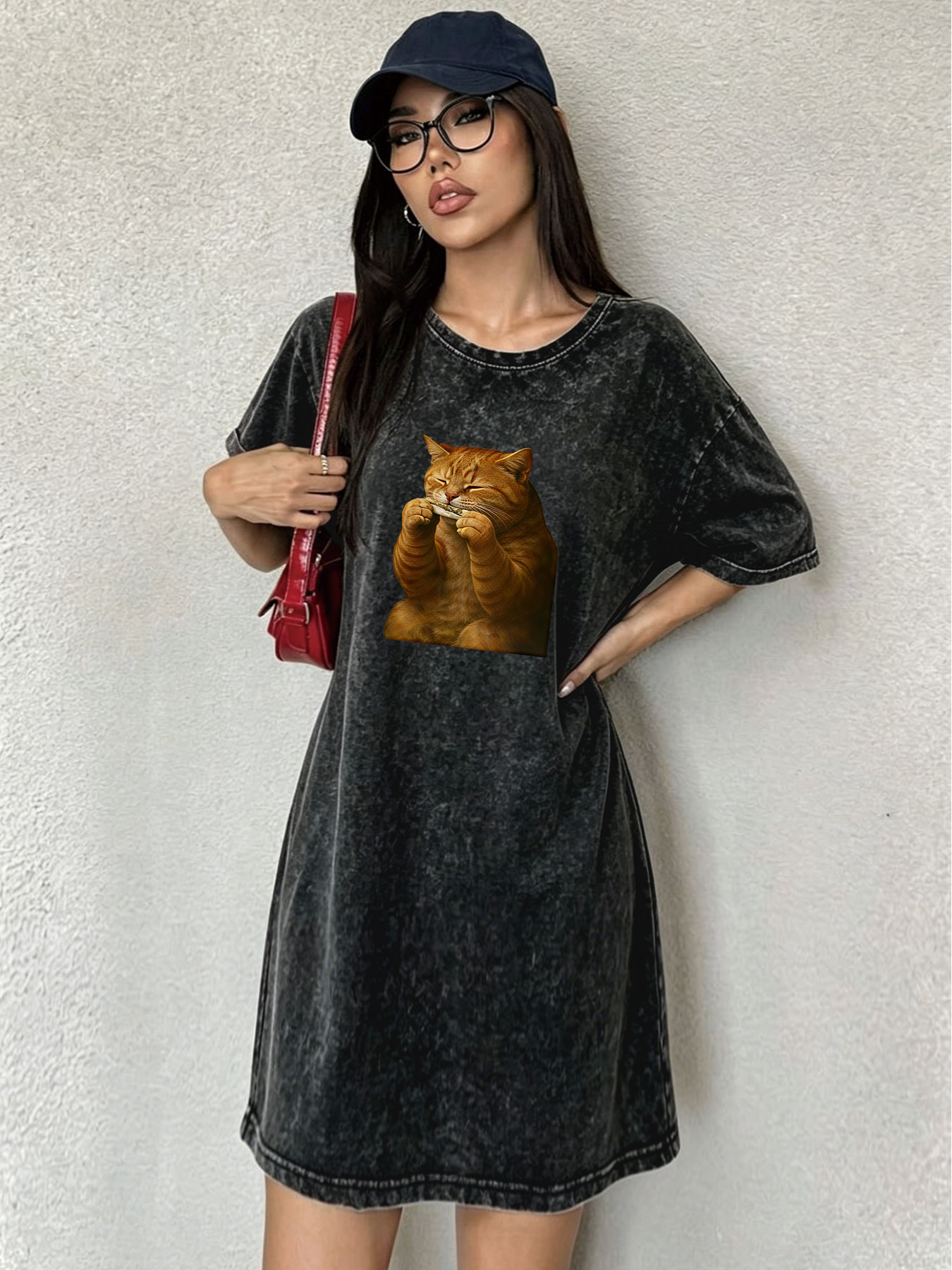 Robe T-shirt vintage délavée e - Streetwear Brand Cat avis et prix